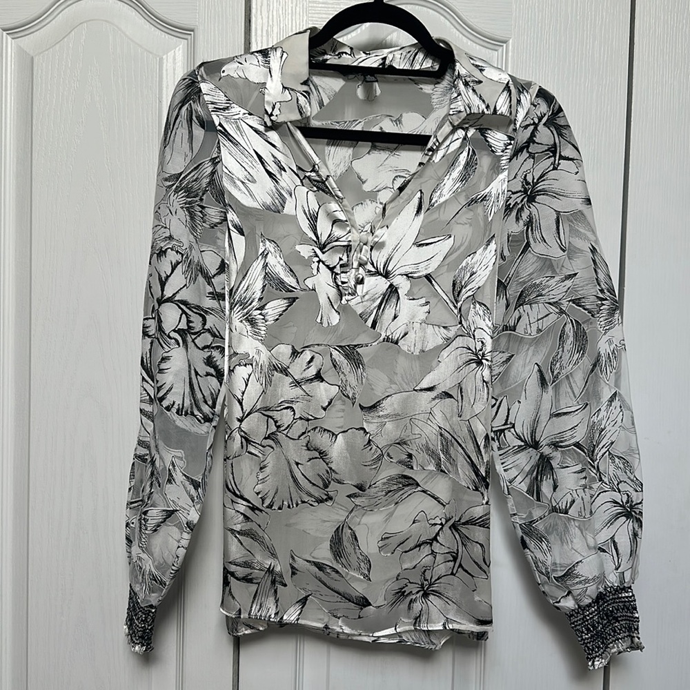 White House Black Market Organza Blouse